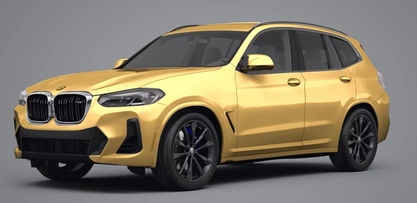 Full Car PPF coverage shown in gold on a white SUV